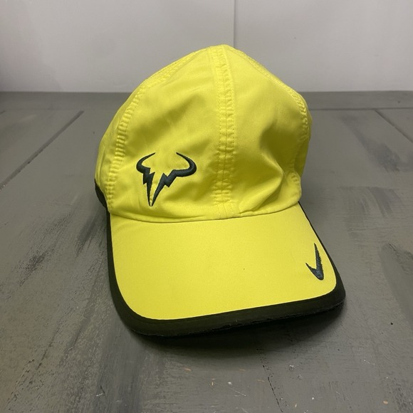Nike Rafael Nadal Dri-FIT Corner Bull Hat Neon Yellow Tennis - Picture 2 of 12